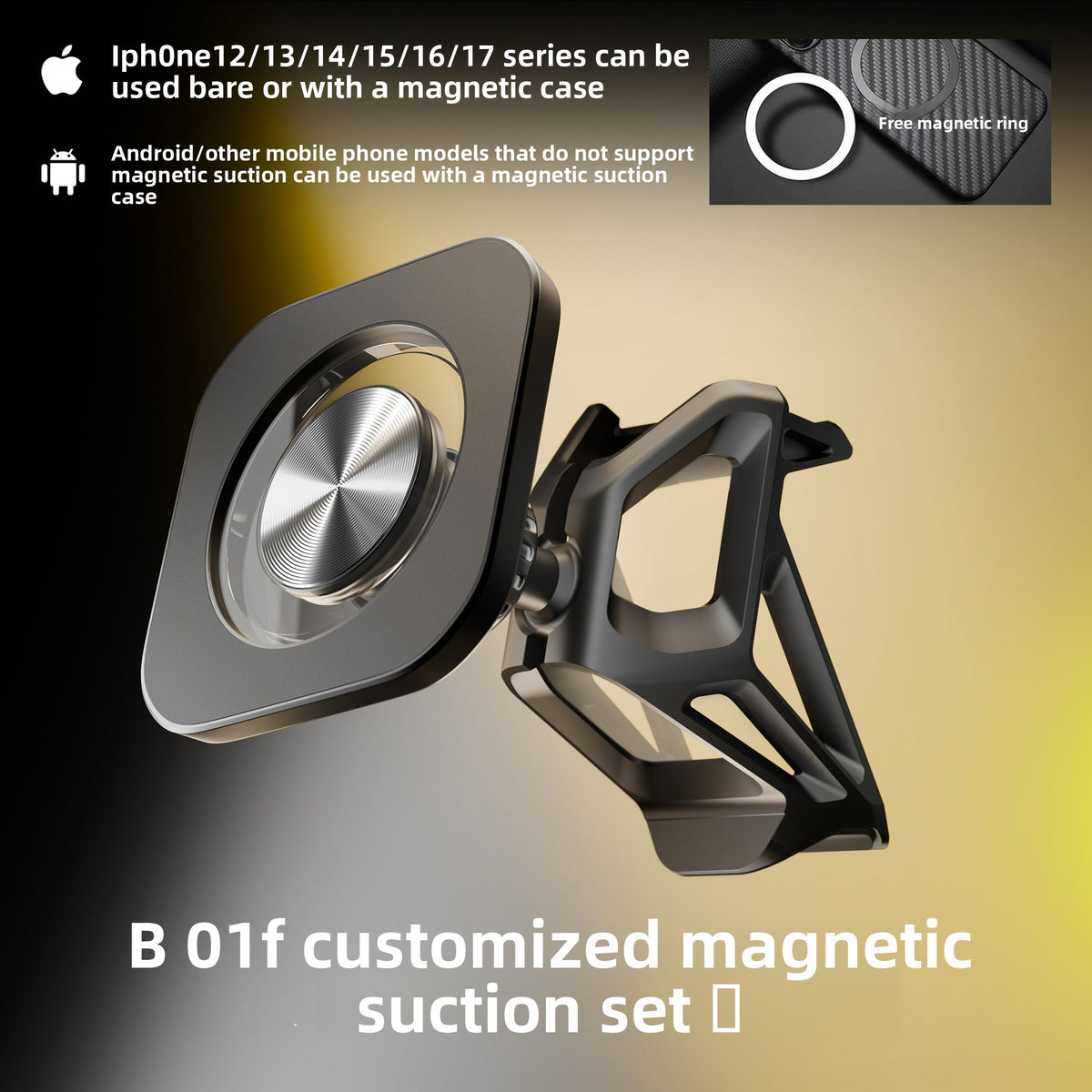 BimmerCo Clip-On Phone Holder for BMW 3 Series i3 4 Series i4 M2 M3 M4 2025-2026 – Custom Fit No-Adhesive Car Mount
