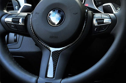 BimmerCo Carbon Fiber Steering Wheel Trim Cover for BMW M Sport – T-Style Steering Wheel Decorative Accent