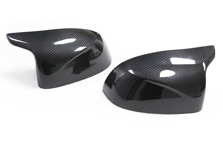 BimmerCo Dry Carbon Fiber Side Mirror Covers for BMW X3 M X4 M X5 M X6 M F95 F96 F97 F98 – Overlay Rearview Mirror Caps