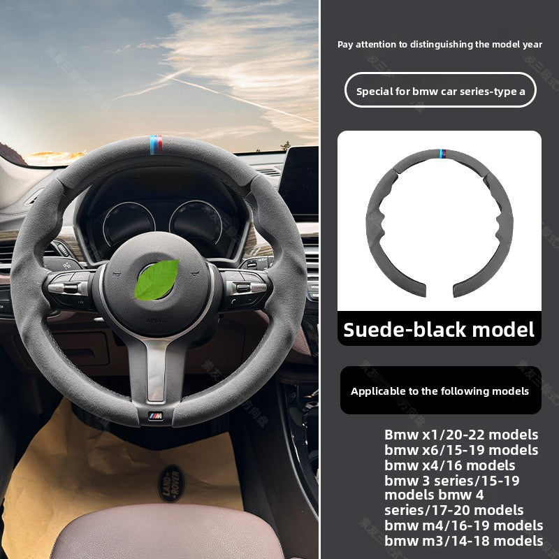BimmerCo 3-Piece Ultra-Thin Steering Wheel Cover for BMW 3 4 5 7 Series X1 X2 X3 X4 X5 X6 – Sport Anti-Slip Grip