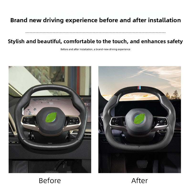 BimmerCo 3-Piece Ultra-Thin Steering Wheel Cover for BMW 3 4 5 7 Series X1 X2 X3 X4 X5 X6 – Sport Anti-Slip Grip
