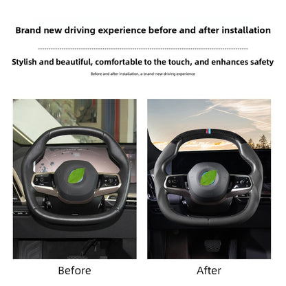BimmerCo 3-Piece Ultra-Thin Steering Wheel Cover for BMW 3 4 5 7 Series X1 X2 X3 X4 X5 X6 – Sport Anti-Slip Grip