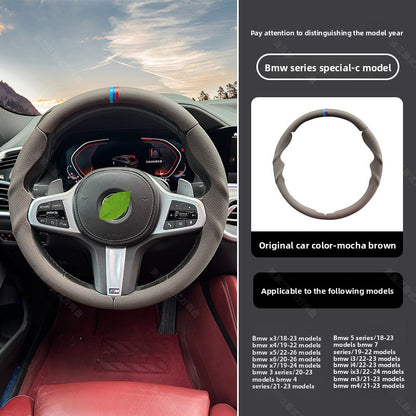 BimmerCo 3-Piece Ultra-Thin Steering Wheel Cover for BMW 3 4 5 7 Series X1 X2 X3 X4 X5 X6 – Sport Anti-Slip Grip