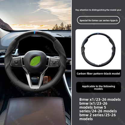 BimmerCo 3-Piece Ultra-Thin Steering Wheel Cover for BMW 3 4 5 7 Series X1 X2 X3 X4 X5 X6 – Sport Anti-Slip Grip