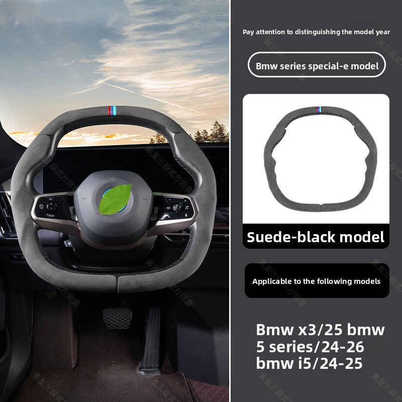 BimmerCo 3-Piece Ultra-Thin Steering Wheel Cover for BMW 3 4 5 7 Series X1 X2 X3 X4 X5 X6 – Sport Anti-Slip Grip