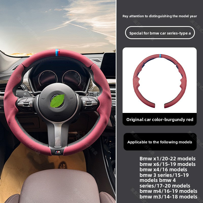 BimmerCo 3-Piece Ultra-Thin Steering Wheel Cover for BMW 3 4 5 7 Series X1 X2 X3 X4 X5 X6 – Sport Anti-Slip Grip