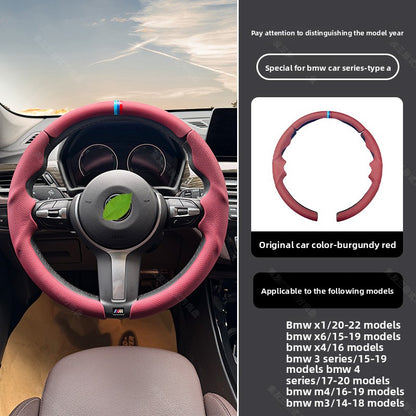 BimmerCo 3-Piece Ultra-Thin Steering Wheel Cover for BMW 3 4 5 7 Series X1 X2 X3 X4 X5 X6 – Sport Anti-Slip Grip