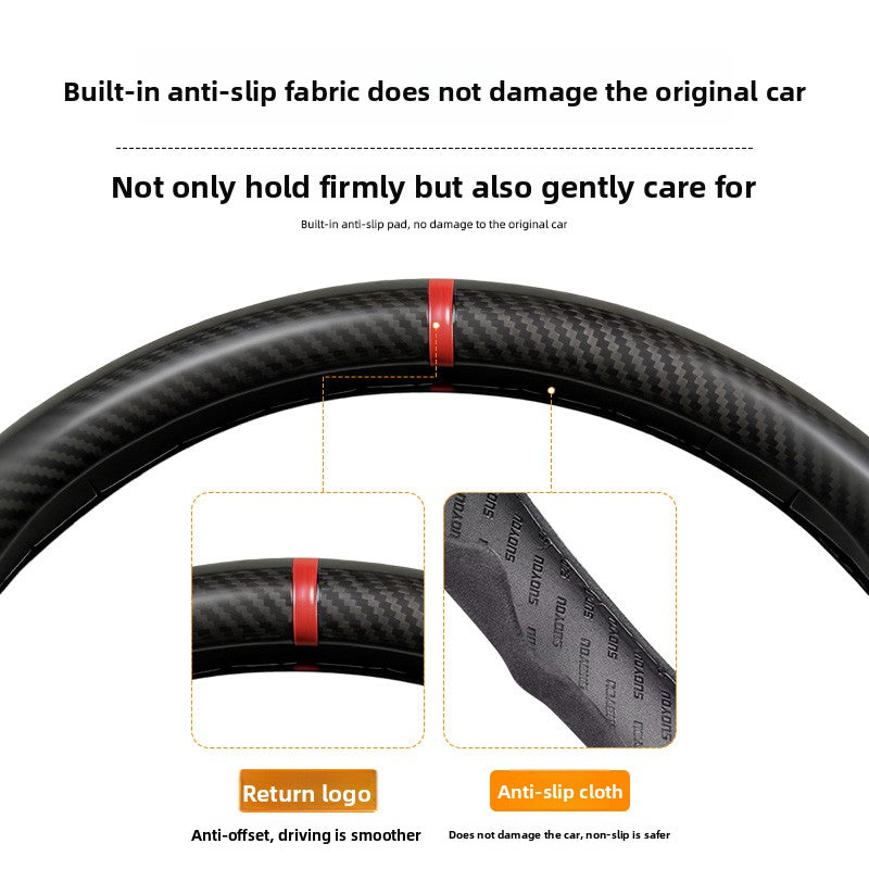 BimmerCo 3-Piece Ultra-Thin Steering Wheel Cover for BMW 3 4 5 7 Series X1 X2 X3 X4 X5 X6 – Sport Anti-Slip Grip