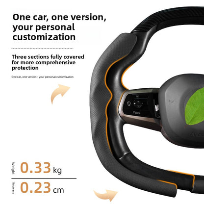 BimmerCo 3-Piece Ultra-Thin Steering Wheel Cover for BMW 3 4 5 7 Series X1 X2 X3 X4 X5 X6 – Sport Anti-Slip Grip