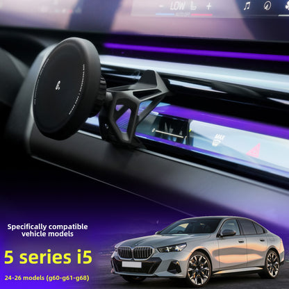 BimmerCo Clip-On Phone Holder for BMW 5 Series i5 G60 G68 2024-2026 – Custom Fit No-Adhesive Car Mount