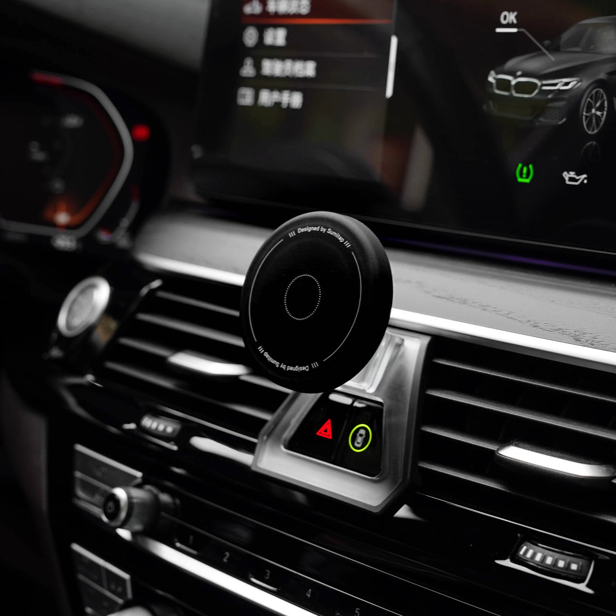 BimmerCo Magnetic Phone Holder for BMW 5 Series, 7 Series & 6 Series GT | Silicone Grip, Strong Magnet, Car Dashboard Mount
