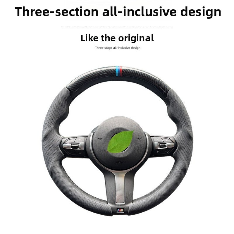 BimmerCo 3-Piece Ultra-Thin Steering Wheel Cover for BMW 3 4 5 7 Series X1 X2 X3 X4 X5 X6 – Sport Anti-Slip Grip