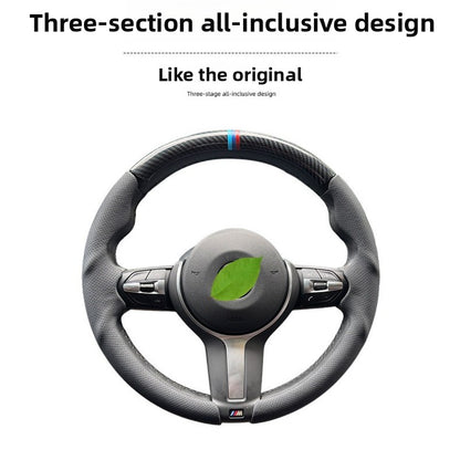 BimmerCo 3-Piece Ultra-Thin Steering Wheel Cover for BMW 3 4 5 7 Series X1 X2 X3 X4 X5 X6 – Sport Anti-Slip Grip