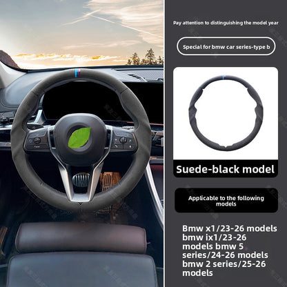 BimmerCo 3-Piece Ultra-Thin Steering Wheel Cover for BMW 3 4 5 7 Series X1 X2 X3 X4 X5 X6 – Sport Anti-Slip Grip