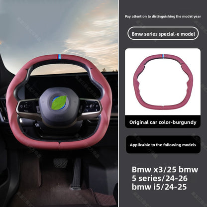 BimmerCo 3-Piece Ultra-Thin Steering Wheel Cover for BMW 3 4 5 7 Series X1 X2 X3 X4 X5 X6 – Sport Anti-Slip Grip