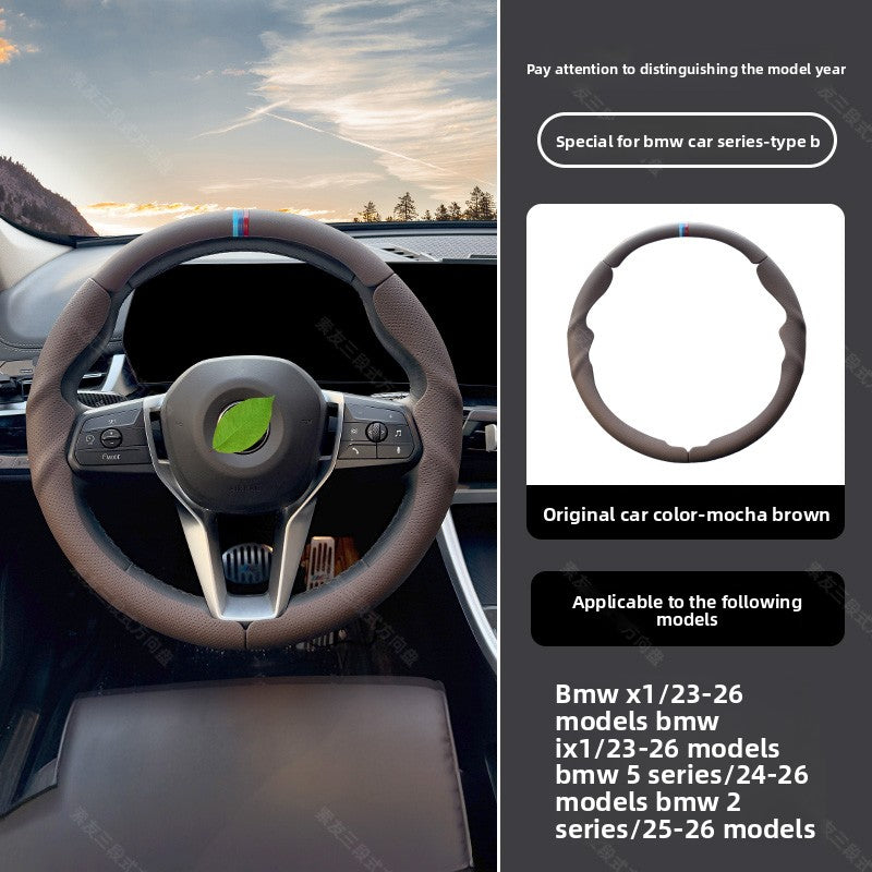 BimmerCo 3-Piece Ultra-Thin Steering Wheel Cover for BMW 3 4 5 7 Series X1 X2 X3 X4 X5 X6 – Sport Anti-Slip Grip