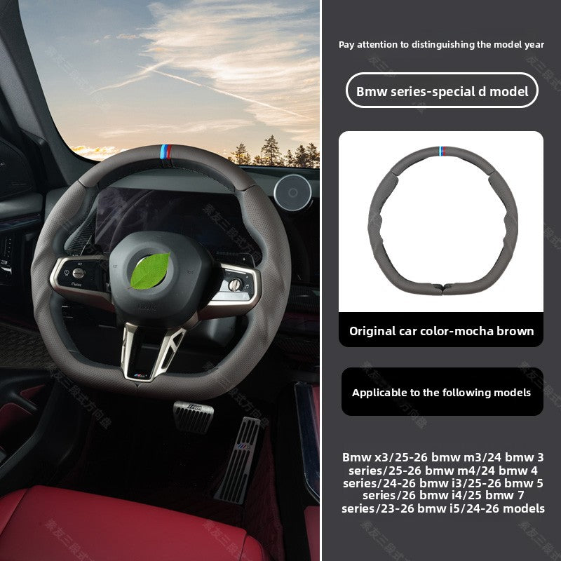 BimmerCo 3-Piece Ultra-Thin Steering Wheel Cover for BMW 3 4 5 7 Series X1 X2 X3 X4 X5 X6 – Sport Anti-Slip Grip