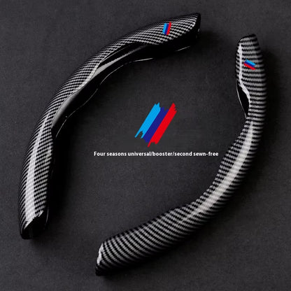 BimmerCo Carbon Fiber Texture Steering Wheel Cover for BMW E46 E90 E92 E60 E70 X1 X2 X3 X4 X5 X6 X7 M3 M4 M5  – Sport Anti-Slip Grip