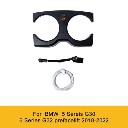 BimmerCo LED Cup Holder Ambient Lights for BMW 3 5 Series 6GT X3 X4 X5 G05 G20 G28 G30 G38 G32 G01 G02 – Center Console Light Trim