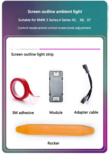 BimmerCo LED Ambient Light Strip for BMW 2 3 4 5 7 Series M2 M3 M4 X5 X6 X7 – Curved Display Dashboard Lighting