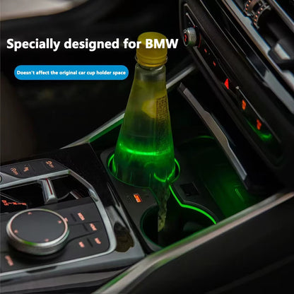 BimmerCo LED Cup Holder Ambient Lights for BMW 3 5 Series 6GT X3 X4 X5 G05 G20 G28 G30 G38 G32 G01 G02 – Center Console Light Trim