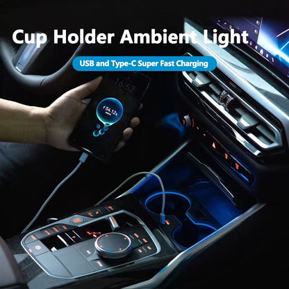 BimmerCo LED Cup Holder Ambient Lights for BMW 3 5 Series 6GT X3 X4 X5 G05 G20 G28 G30 G38 G32 G01 G02 – Center Console Light Trim