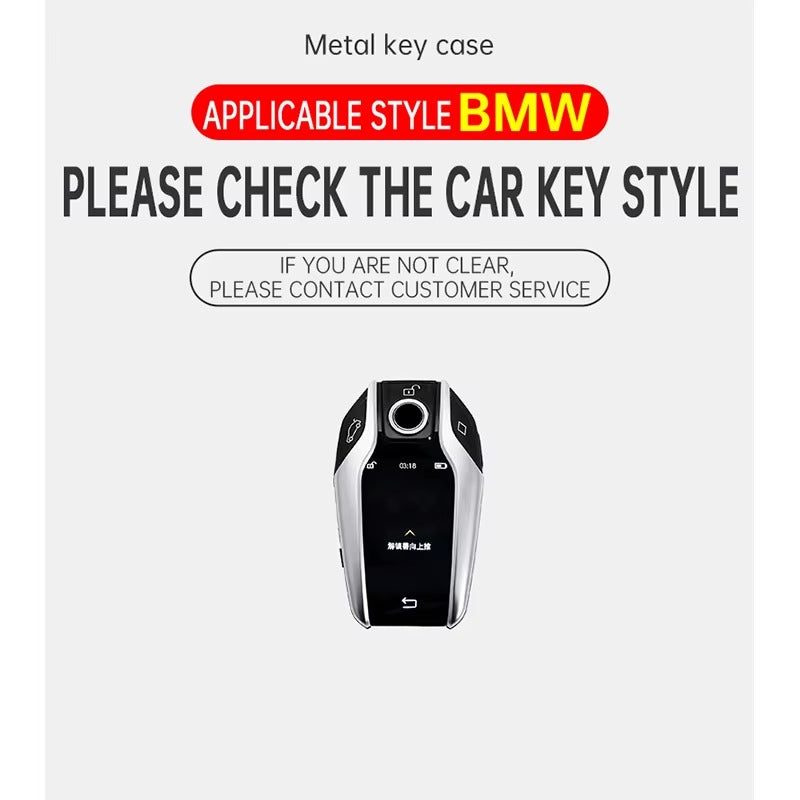BimmerCo Metal Key Fob Case for BMW 5 7 Series X3 X4 X5 X7 i8 G11 G12 G30 G31 G32 – LED Display Key Cover