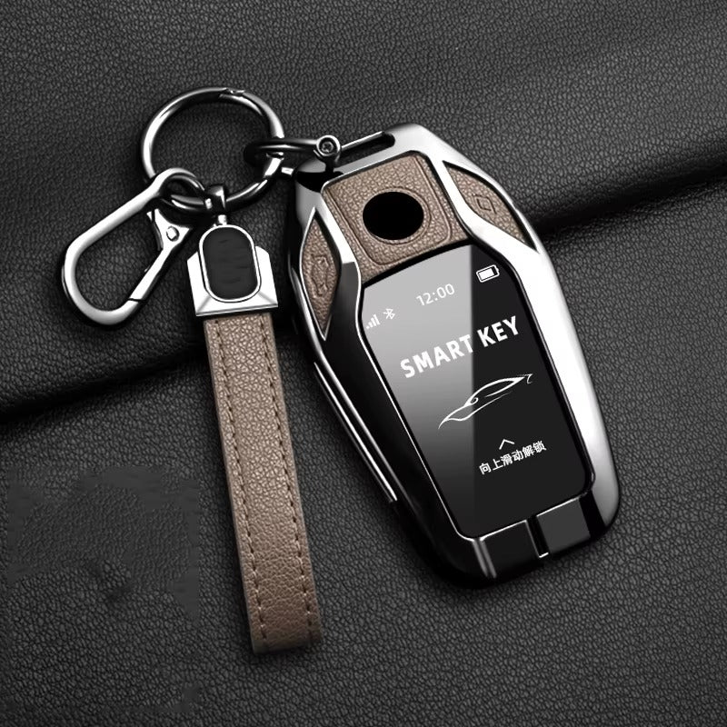 BimmerCo Metal Key Fob Case for BMW 5 7 Series X3 X4 X5 X7 i8 G11 G12 G30 G31 G32 – LED Display Key Cover