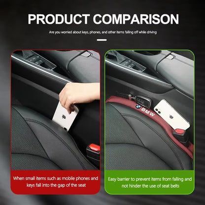 BimmerCo For BMW E46 E90 E60 F30 F10 E39 E36 F20 G30 G20 X3 Keychain 2Pcs Car Seat Gap Filler Strip Soft Pads Leather Auto Accessories