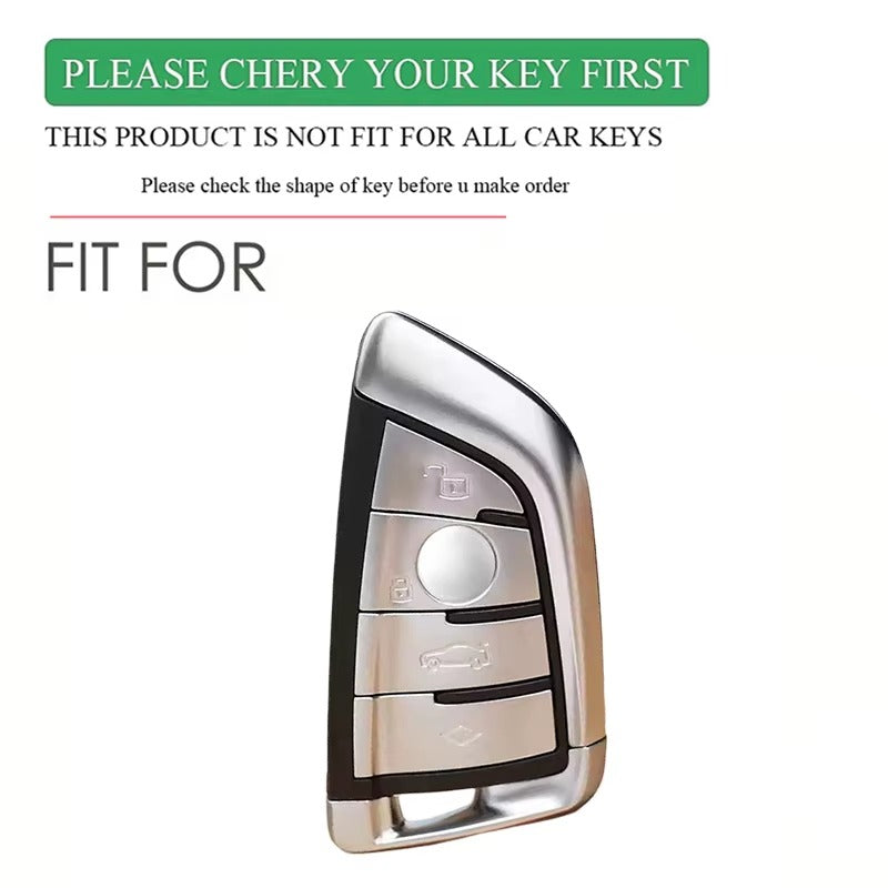 BimmerCo Silicone Car Key Fob Cover with Keychain for BMW 1 2 3 4 5 6 7 Series X1 X3 X4 X5 X6 X7 – Protective Key Case
