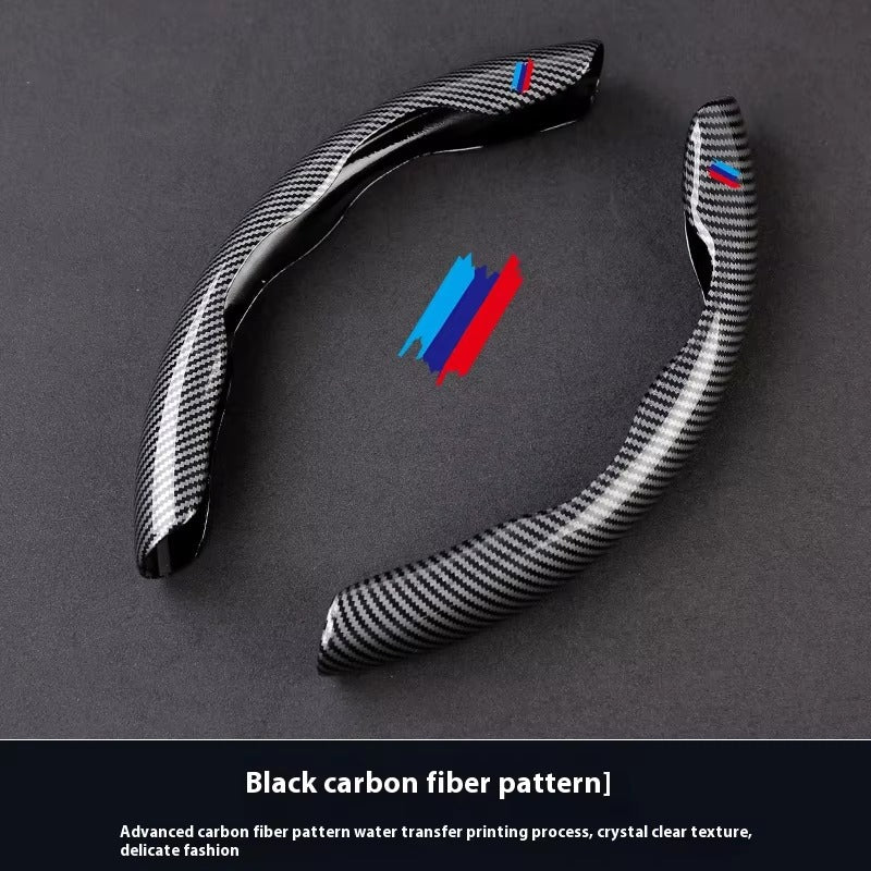 BimmerCo Carbon Fiber Texture Steering Wheel Cover for BMW E46 E90 E92 E60 E70 X1 X2 X3 X4 X5 X6 X7 M3 M4 M5  – Sport Anti-Slip Grip