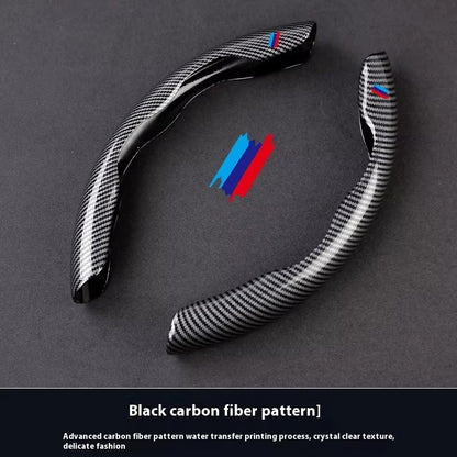 BimmerCo Carbon Fiber Texture Steering Wheel Cover for BMW E46 E90 E92 E60 E70 X1 X2 X3 X4 X5 X6 X7 M3 M4 M5  – Sport Anti-Slip Grip