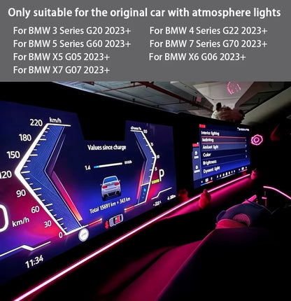 BimmerCo LED Ambient Light Strip for BMW 2 3 4 5 7 Series M2 M3 M4 X5 X6 X7 – Curved Display Dashboard Lighting