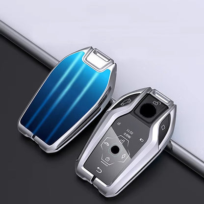 BimmerCo Zinc Alloy & Glass Key Fob Case for BMW 5 7 Series X3 X4 X5 X7 i8 G30 G11 G12 – Protective Key Cover