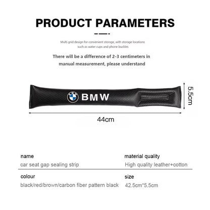 BimmerCo For BMW E46 E90 E60 F30 F10 E39 E36 F20 G30 G20 X3 Keychain 2Pcs Car Seat Gap Filler Strip Soft Pads Leather Auto Accessories