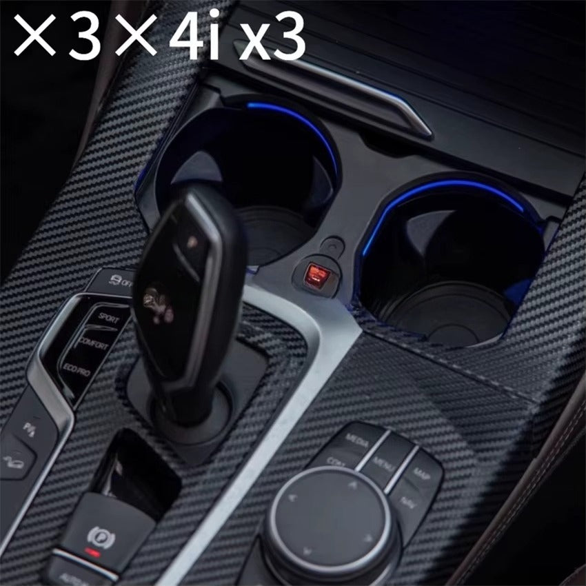 BimmerCo 11-Color LED Cup Holder Ambient Lights for BMW X3 X4 iX3 – Center Console Drink Holder Lighting