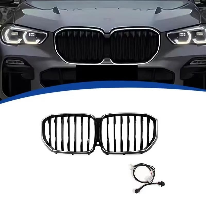 BimmerCo LED Kidney Grille for BMW X5 G05 2019-2022 – Gloss Black Illuminated Front Racing Grille